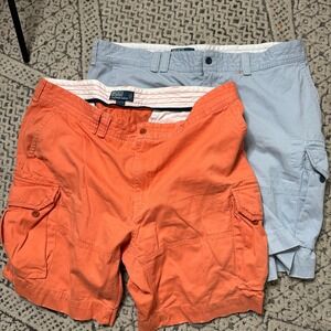 Polo Ralph Lauren Men's Cargo Shorts Cotton Orange Blue 44B